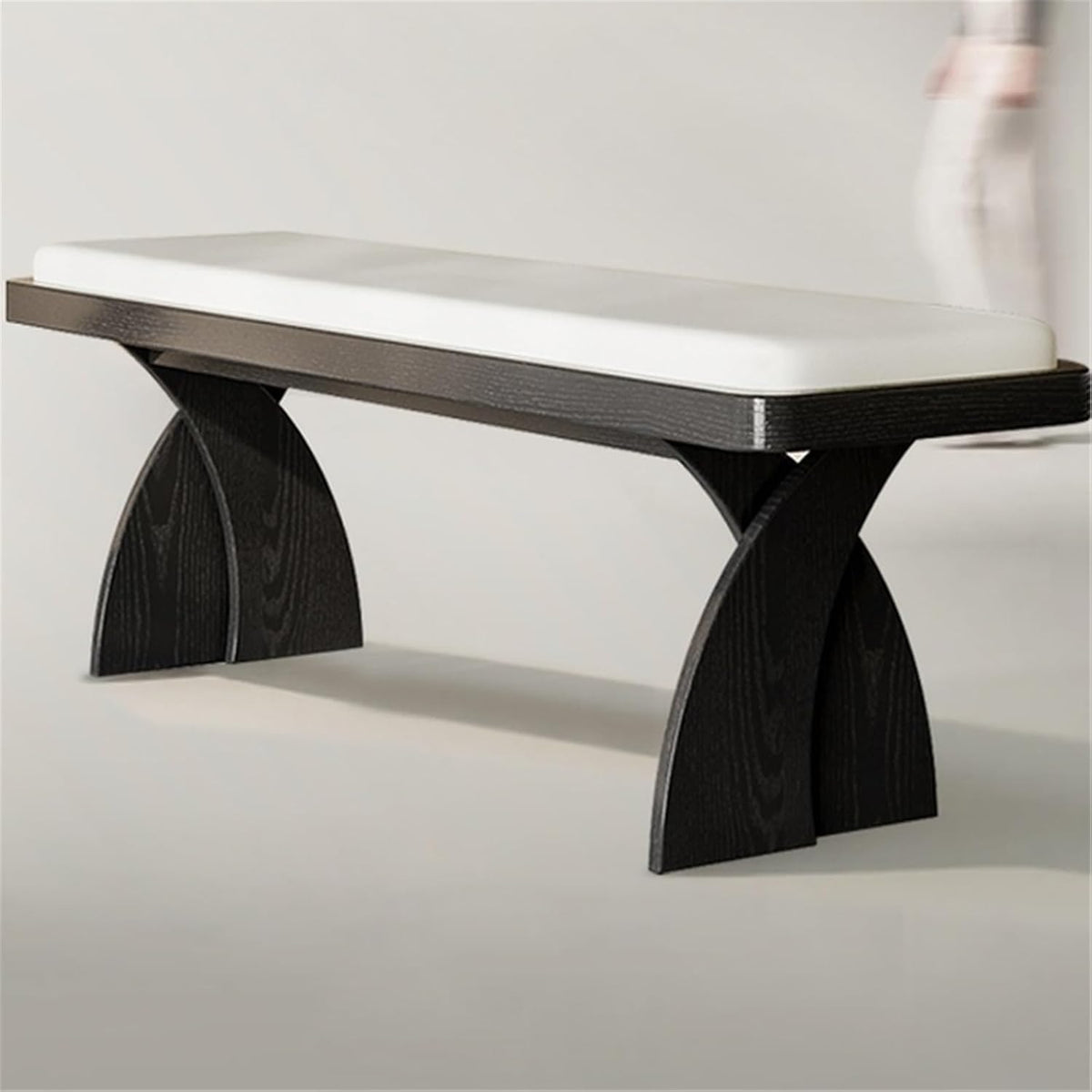 Modern Retro Wooden Long Bench at The Foot of The Bed in The Bedroom Dressing Room or Home for Changing Shoes Entryway(Large)