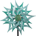 Viveta Metal Wind Spinners,53.5" Kinetic Wind Sculptures,Green Garden Pinwheels Double Layer Windmill for Outdoor Patio Lawn Yard