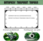 10' x 12' Clear Vinyl Tarp, PVC 14 Mil Tarpaulin, Clear Tarps with Grommets, Duty Heavy Tear Resistant Cover for Camping, Plants Greenhouse, Cars, Patio and Pavilion