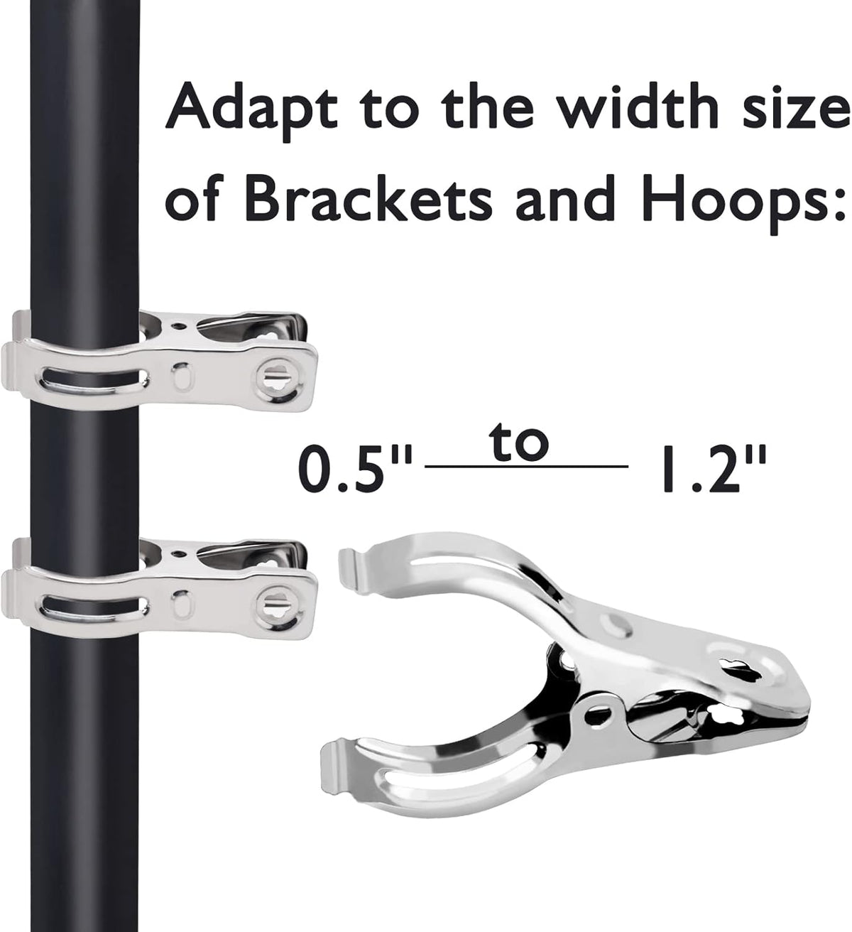 BESTEEL Upgraded 100 PCS Garden Clips, Greenhouse Clamps 100% Stainless Steel Heavy Duty Greenhuose Clips for Netting - Strong Grip to Hold Down Shade Cloth or Plant Cover on Garden Greenhouse Hoops