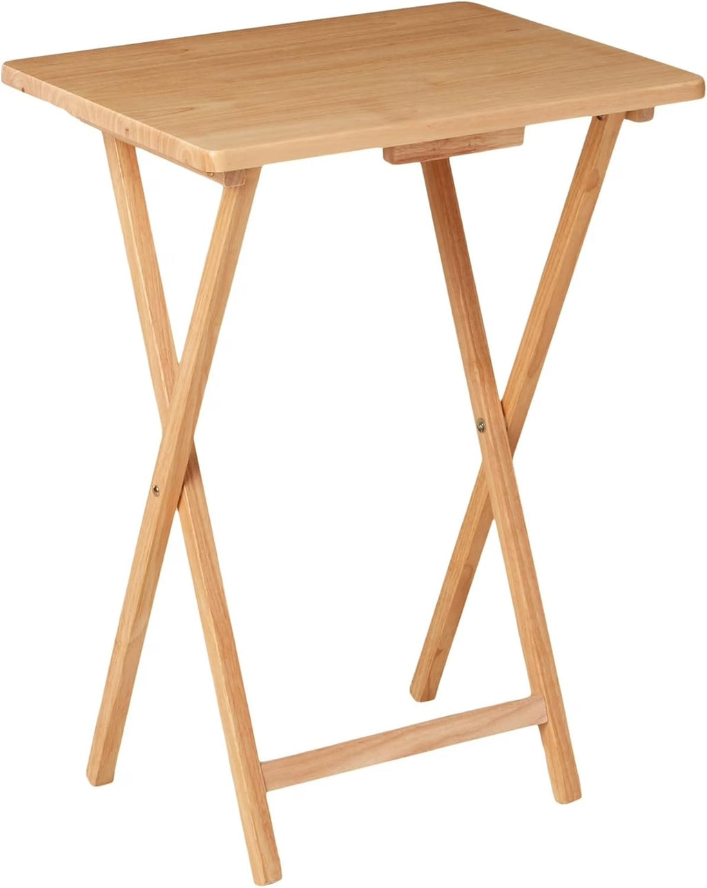 Natural Rubberwood Folding Tray Table, 19x14.5-Inch, Indoor Use