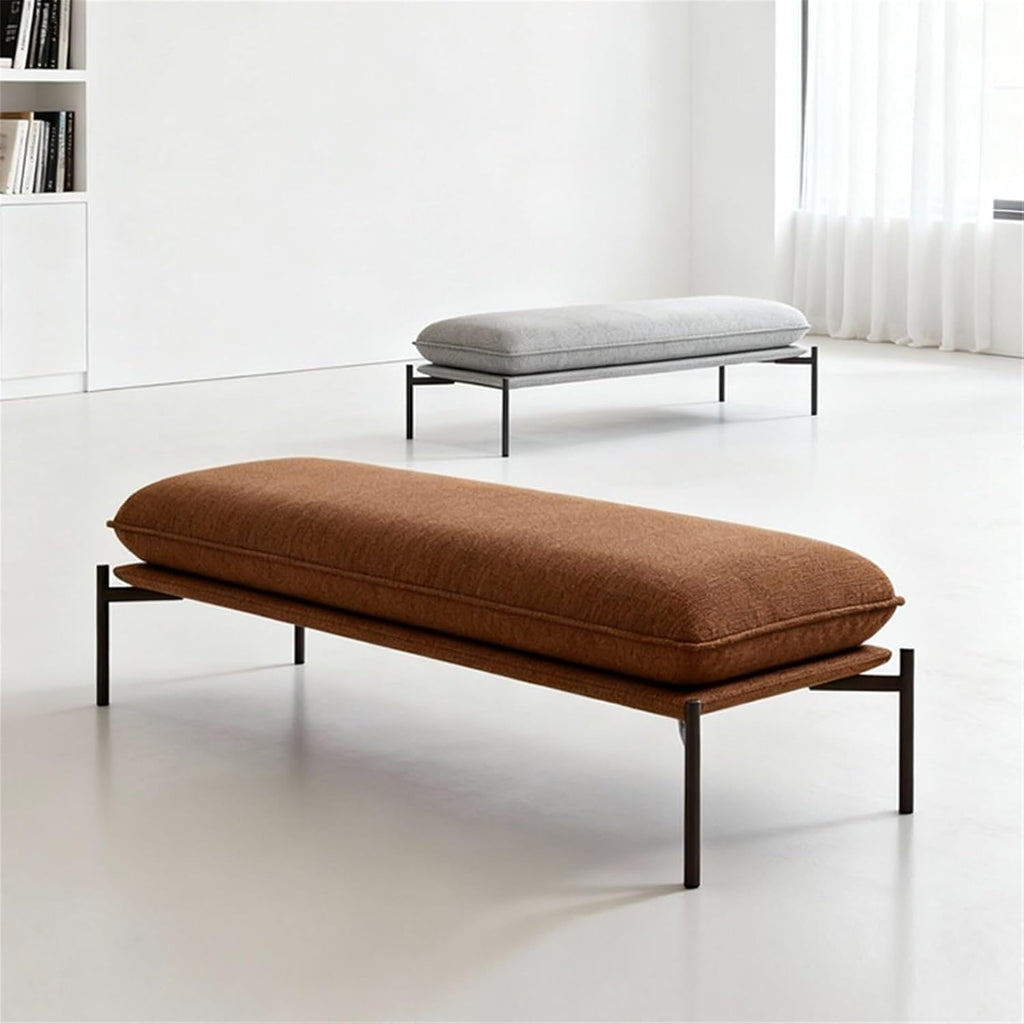 Modern Stainless Steel Bed end Bench Bedroom Rest Clothing Store Entryway(Large)