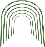 FOTMISHU 6Pcs Greenhouse Hoops, 23.6" x 25.6" Garden Hoops Rust-Free Grow Tunnel 4.9ft Long Steel with Plastic Coated Support Hoops Frame for Garden Fabric, Plant Support Garden Stakes