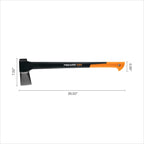 Fiskars X25 Splitting Axe, 28" Wood Splitting Axe for Medium to Large Size Logs with Shock Absorbing Handle and Sheath, Split Firewood, Forged Steel Blade, Bushcraft Gear and Camping Hatchet