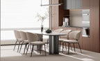 Dining Chairs Set of 4, Faux Leather Dining Chairs, Light Gray