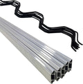 20 Set Greenhouse Lock Channel and Spring Wire,1MM Thick Aluminum Alloy Lock Channel and PVC Coated Spring Wires for Fixing Greenhouse Plastic Cover and Shade Cloth,6.6 FT,20 Set, LC20