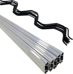 20 Set Greenhouse Lock Channel and Spring Wire,1MM Thick Aluminum Alloy Lock Channel and PVC Coated Spring Wires for Fixing Greenhouse Plastic Cover and Shade Cloth,6.6 FT,20 Set, LC20