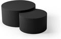 32" Textured MDF Side Coffee Table, Small Nesting Tables with Space Saving Layout, Nesting Table Set for Indoor Leisure and Office scenarios, Black