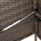 Gray Poly Rattan Patio Storage Bench with Cushion, Outdoor Seat with Waterproof Bag and Gas Spring