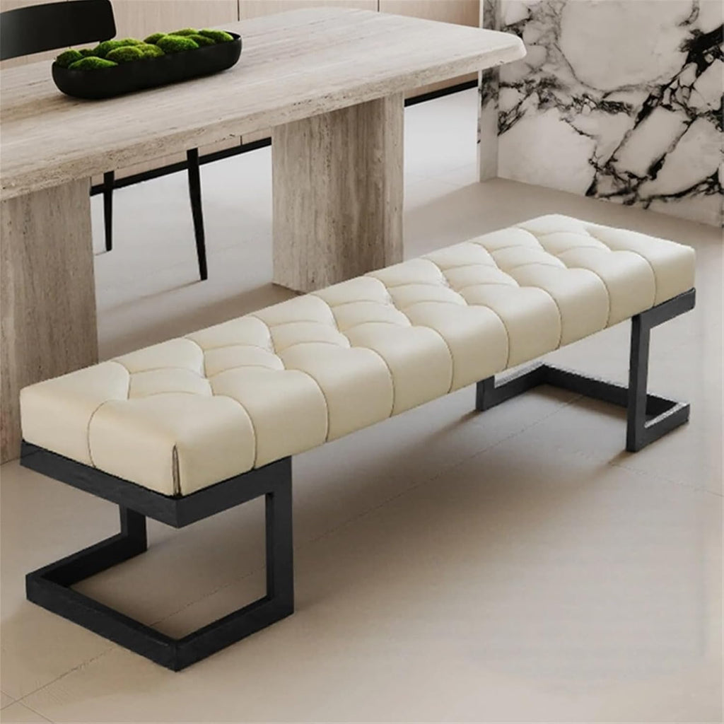 Modern Leather Bed end Stool Bedroom Dressing Room Living Shoe Changing Entryway(Large)