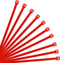 XINGO 10 Inch Cable Zip Ties (500 Pack), 40 Lbs Tensile Strength-Heavy Duty, Self-Locking Nylon Plastic Nylon Wire Ties for indoor and outdoor use(Red)