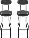 2 PCS Folding Bar Stool with Back, Tall Foldable Stool, Portable Stools Counter Height Foldable Stools Chairs Collapsible Stool for Kitchen Bar Shop Cafe ﻿ (Black)