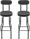 Folding Bar Stool with Back, 2Pcs Cushioned Padded Folding Stool, 275.58Lbs Weight Capacity, Portable Stools Chairs for Camping Hiking Picnics Barbecues Traveling Fishing Hiking Gardening Travel Etc