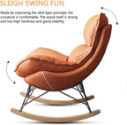 Home Living Room Bedroom Rocking Chair with High Backrest,Rocking Chair Adult Lazy Sofa Can Recline,Comfortable Living Room Rocking Chair with Footstool,A,One Size