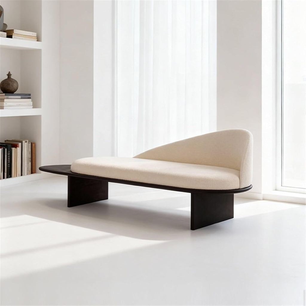 Modern Wooden Bed-end Bench in Hotel Bedroom Showroom Dressing Room Shoe-Changing with Backrest Entryway(Large)