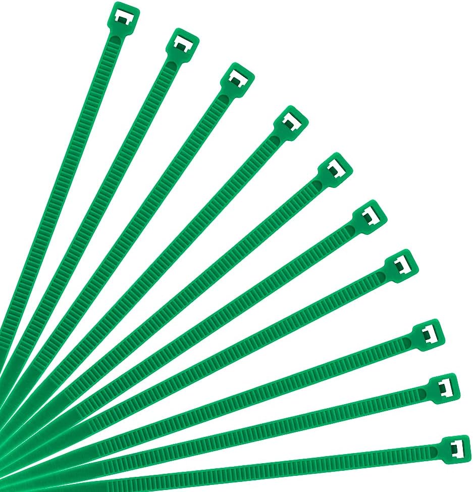 XINGO 8 Inch Green Cable Zip Ties (500 Pack), 40 Lbs Tensile Strength-Heavy Duty, Self-Locking Nylon Plastic Nylon Wire Ties for indoor and outdoor use
