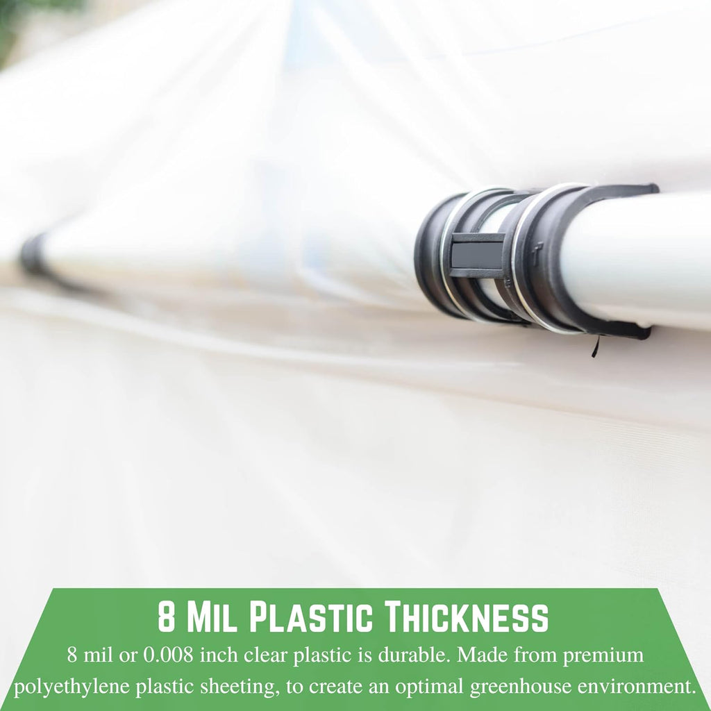 Farm Plastic Supply - Clear Greenhouse Plastic Sheeting - Ultra Durable - 8 mil - (32' x 110') - 4 Year UV Resistant Polyethylene Greenhouse Film for Gardening, Farming, Agriculture