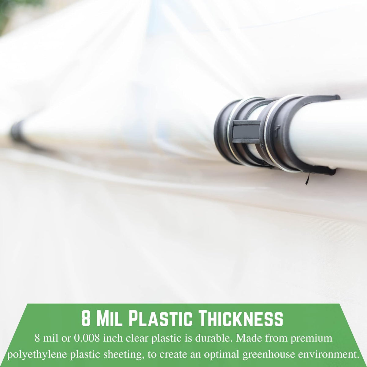 Farm Plastic Supply - Clear Greenhouse Plastic Sheeting - Ultra Durable - 8 mil - (26' x 32') - 4 Year UV Resistant Polyethylene Greenhouse Film for Gardening, Farming, Agriculture