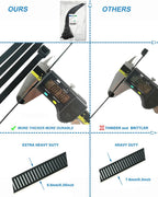 HS Wide Wire Ties Heavy Duty 17 Inch 100 Pcs 200 Pounds Strength,Black Zip Tie Straps Large UV Nylon Cable Zap Wraps Long,Outdoor Purpose