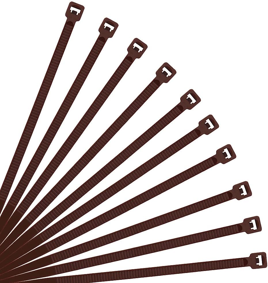 XINGO Nylon Cable Zip Ties Self Locking Plastic Wire Ties with 40 Lbs Tensile Strength for Indoor and Outdoor 12 Inch 500 Pack Brown