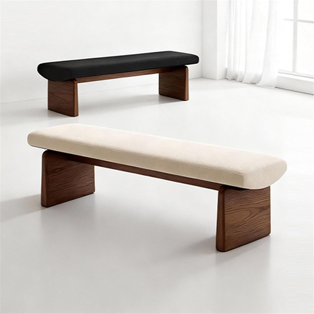 Modern Wooden Sofa Bedroom Bed end Bench Hotel Leisure Entryway(Medium)