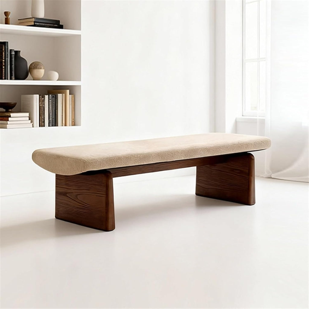 Modern Wooden Sofa Bedroom Bed end Bench Hotel Leisure Entryway(Medium)