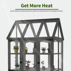 MCombo Wooden Greenhouse, Outdoor Greenhouse with Adjustable Roof Vent and 6 Lockable Door for Backyard/Outdoor Use, (48 x 38.8 x 83.9 Inches) 0851 (Dark Grey)