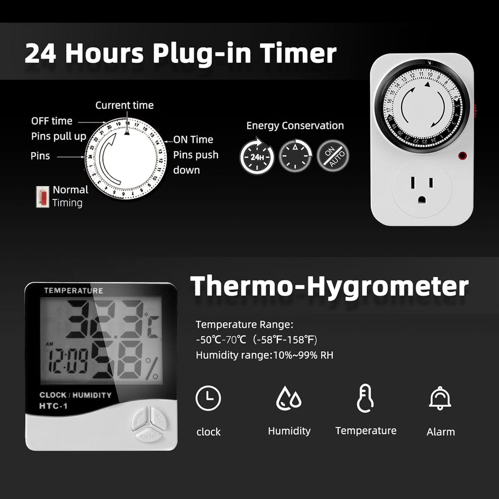 Spider Farmer Air Filtration Kit 4 Inch, Inline Duct Fan with RJ12 Speed Humidity Controller, Carbon Filter Combo, 25 Ft Ducting, Ventilation System Kit for Grow Tents, Hydroponics, Indoor Gardening