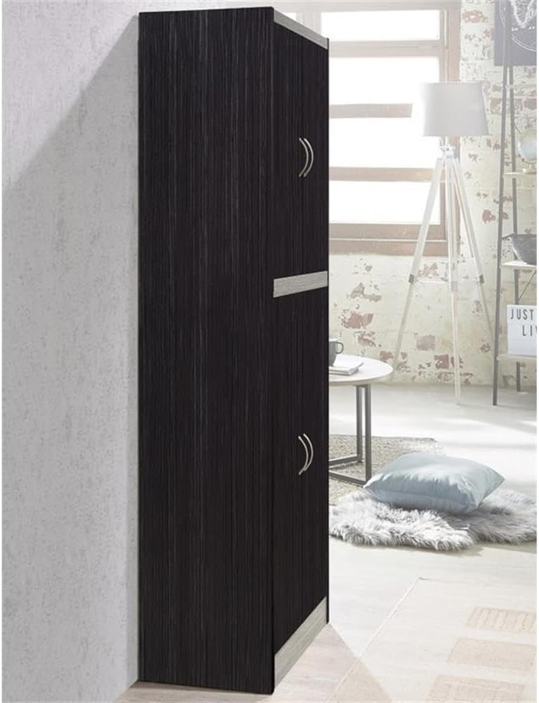 Home Square 4 Shelf Kitchen Pantry Set in Chocolate-Grey (Set of 2)
