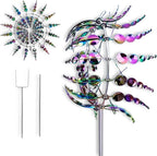 Wind Spinner，3D Patio and Garden Decor Outdoor Art Outside Decorations，Lawn Art Kinetic Windmill Craft Decorative Gift Women Mom Grandma Wife (Silver)