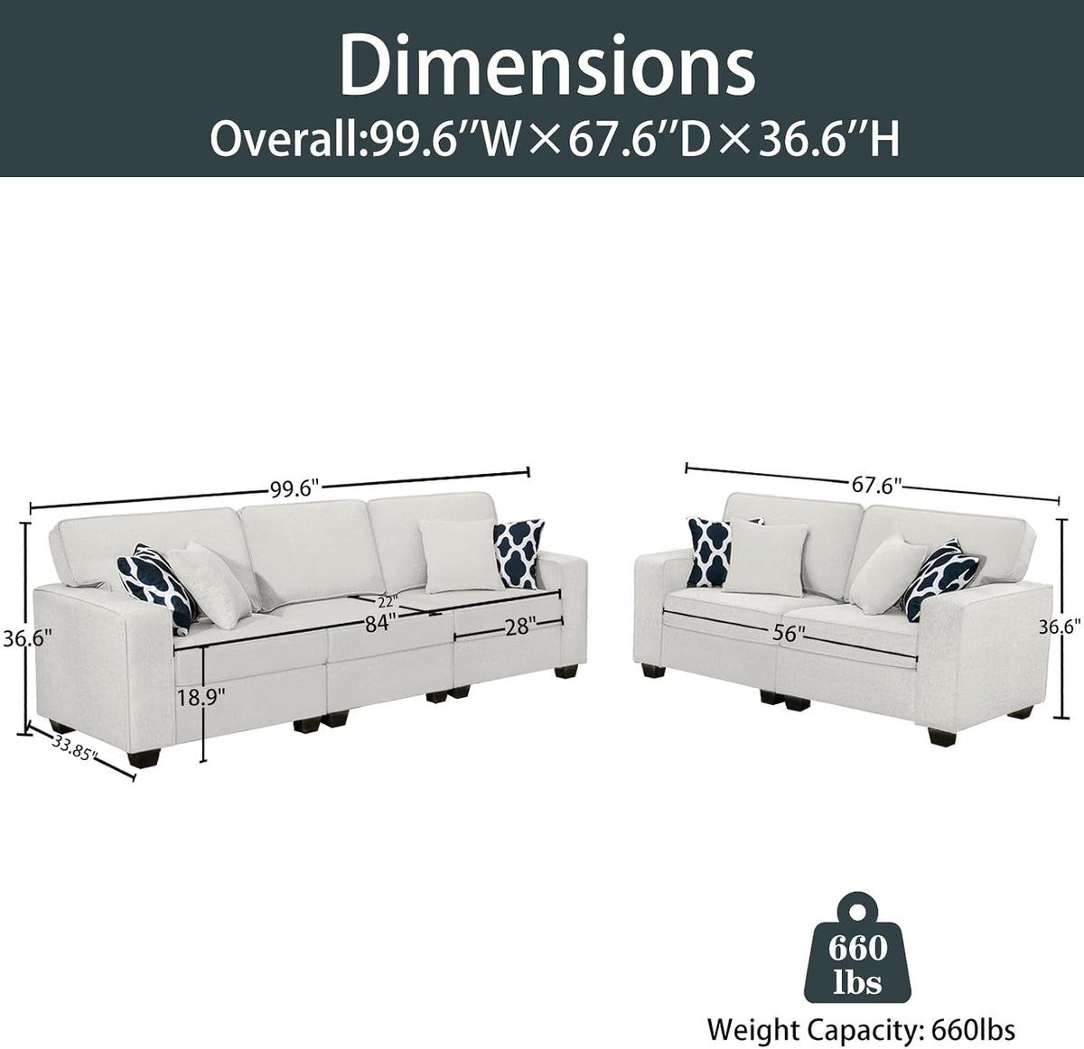 Legend Vansen Modular Sectional Sofa L Shaped Couch with Ottoman Modern Reversible Corner Sectional Couch for Living Room