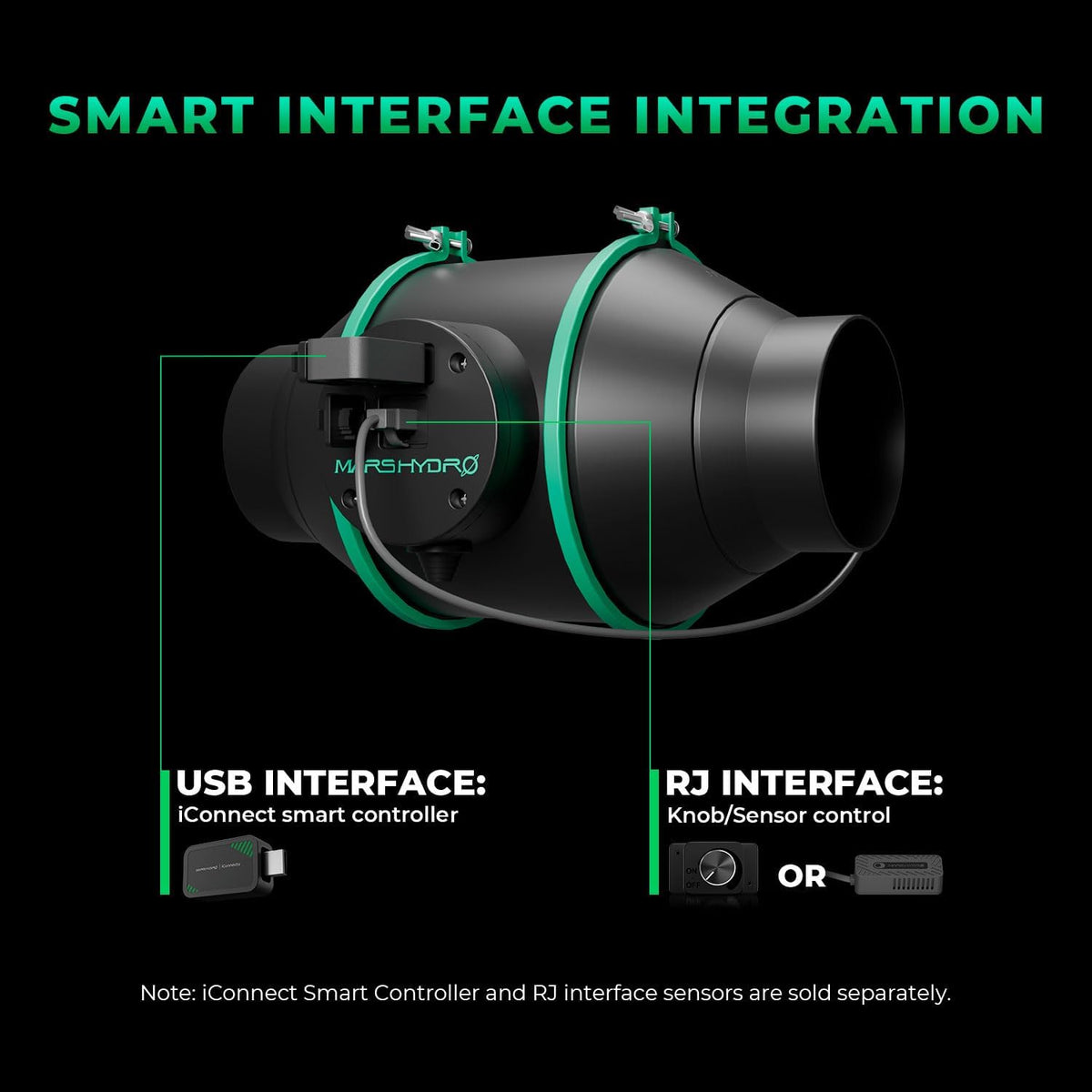 MARS HYDRO 2025 New Version iFresh 6 Inch Smart Inline Fan Combo, with Variable Speed Controller, for Heating Cooling Booster, Grow Tents