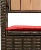 PE Rattan Patio Storage Bench with Cushion, Outdoor Seat for Cushions and Garden Supplies, Waterproof Inner Bag and Gas Spring Lid