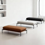 Modern Stainless Steel Bed end Stool Bedroom Dressing Room Rest Area Fabric Shoe Changing Entryway(Large)