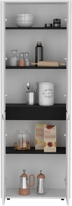 Slim Kitchen Pantry Cabinet: 11.8-Inch Depth for Small Kitchens - 4 Doors & 5 Shelves Organize 100+ Items - Modern White Storage for Apartments & Narrow Spaces