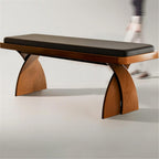 Modern Retro Wooden Long Bench at The Foot of The Bed in The Bedroom Dressing Room or Home for Changing Shoes Entryway(XS)