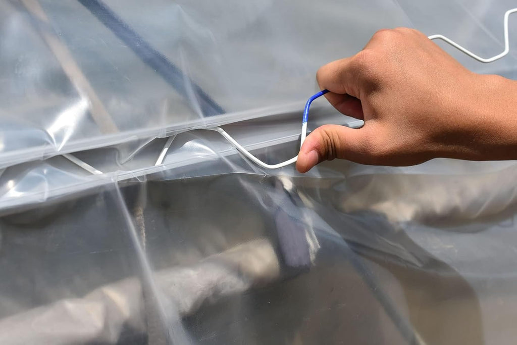 Greenhouse Spring Wire & Lock Channel 6.6 ft - PVC Coated Spring Wire & Aluminum U-Channel Bundle, Farmer Greenhouse Poly Film or Shade Cloth Attachment, 200 Mounting Screws Included [40 Pack]
