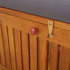 Storage Bench with Cushion 66.9" Solid Acacia Wood Outdoor Bench Seat Durable Patio Furniture for Garden Porch Front Porch Furniture