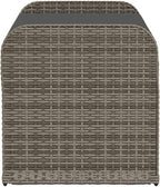 Storage Bench Grey PE Rattan Outdoor Seating Chest with Removable Cushion, 2 Person Woven Patio Garden Furniture for Terrace and Deck, Powder-Coated Steel Frame, 45.3 Inch