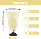 8 Pack Plant Covers Freeze Protection, 31.5"x47.2" Frost Blankets with Zipper Drawstring, Winter Cold Weather Plant Protection Jacket for Outdoor Plants Potted Shrubs Trees from Freeze Animals, Beige