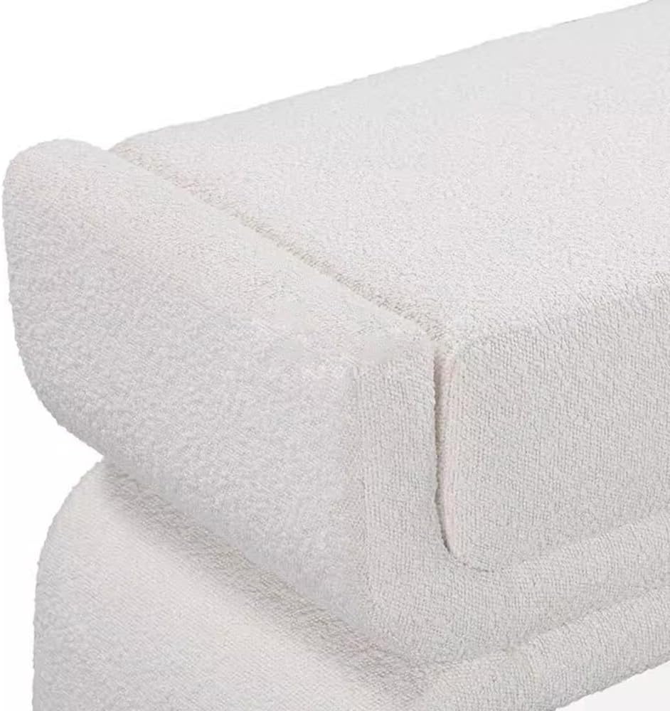 Modern Bedside Stool Bedroom Bench Simple Special-Shaped Living Room Long Home Shoe Changing Entryway(White,Small)