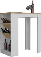 Multicolor Kitchen Island with Shelves and Table Top | Includes two side shelves for bottle display and low shelf for essentials
