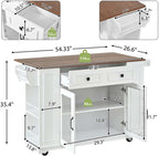 Narrow Kitchen Island with Internal Storage Rack, Power Outlet and Open Shelves, Kitchen Island Table with Spice Rack, for Kitchen, Dining