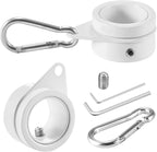 1" White Flag Pole Rings, 2 Pcs Anti Wrap Aluminum Alloy Flag Pole Clips Swivels, 360° Rotating Flagpole Flag Mounting Rings, Spinning Flag Pole Kit for 0.75-1.02" Diameter (1 Inch, White)