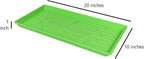 SUNPACK 10" x 20" Heavy Duty Shallow Plastic Seed Starting Tray, Green, 1" - No Drainage Holes, Perfect for Greenhouses or Indoor Gardening
