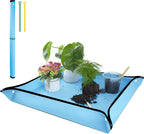 SupKing Repotting Mat 29.5"x 29.5" for Indoor Plant Transplanting Large Blue Garden Mat Gift for Plant Lovers Oxford Fabric Portable Potting Tray for Gardening Mess Control