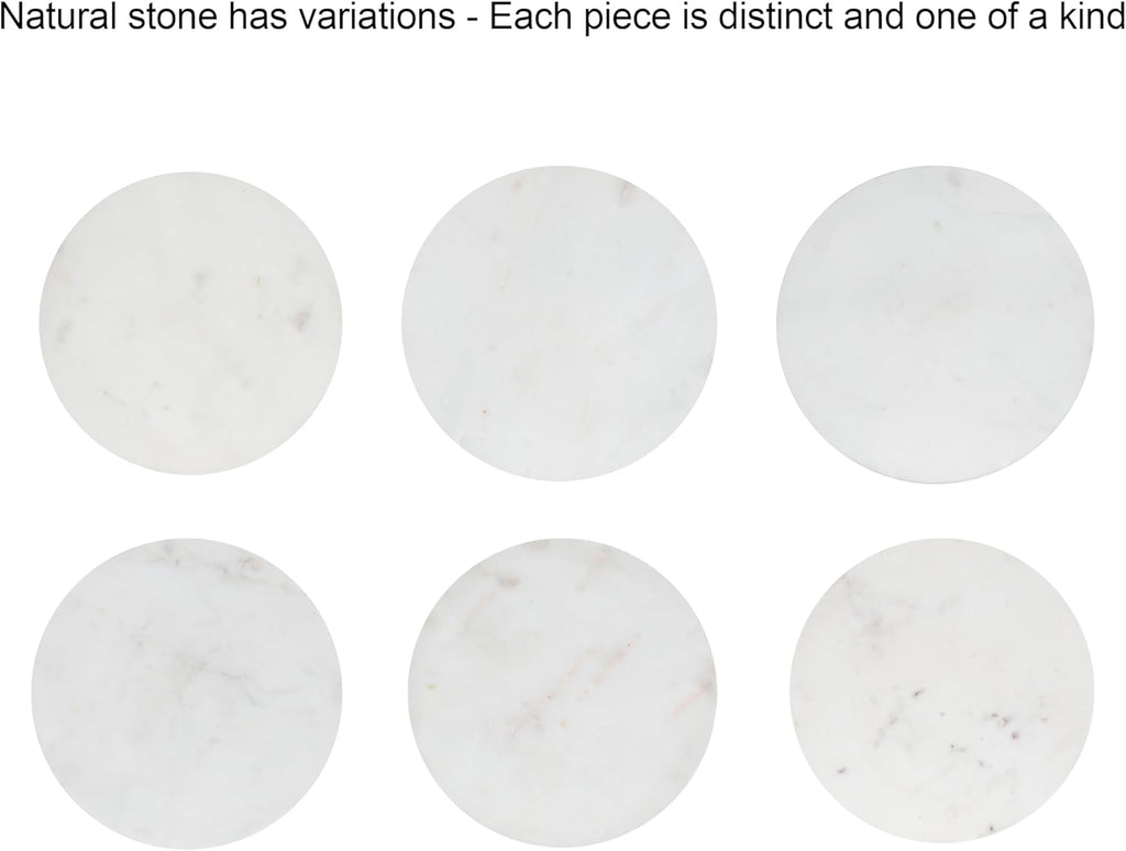 Kate and Laurel Squires Modern Marble Round Side Table, 16 x 16 x 24, White Marble and Dark Brown, Marble Top Circle End Table for Use as a Bedroom Nightstand or Living Room Plant Stand Option