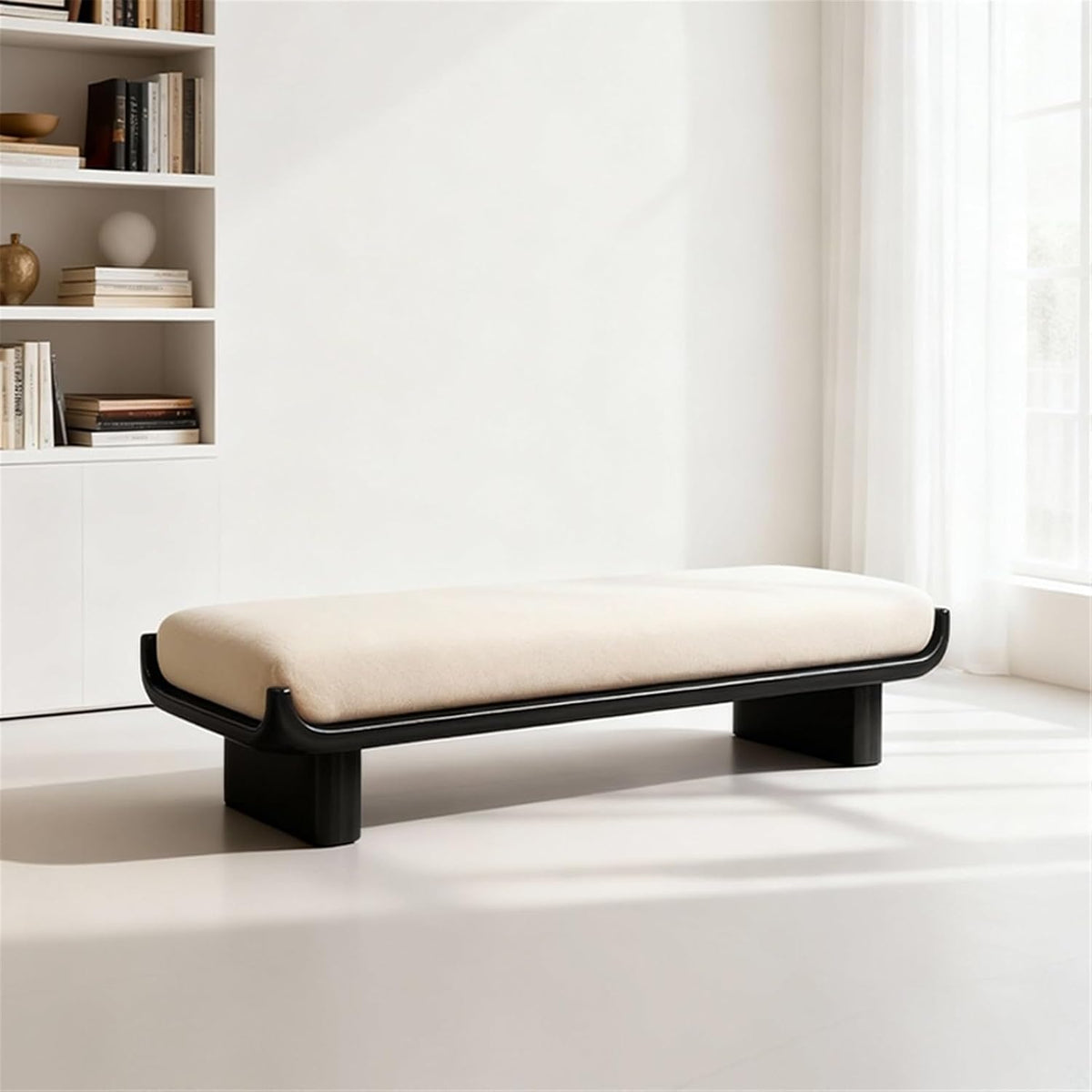 Modern Fabric Long Shoe Changing Bench for Walk-in Closet Living Room Home Use Bed end Entryway(XXX-Large)