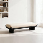 Modern Wooden and Fabric Long Shoe-Changing Bench for Living Room and Bed end Entryway(XL)