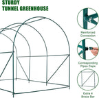 10×7×7 FT Greenhouses for Outdoors Heavy Duty, Large Walk in Green Houses for Outside with 6 Ventilated Mesh Windows & Roll-up Door & Reinforced Frame